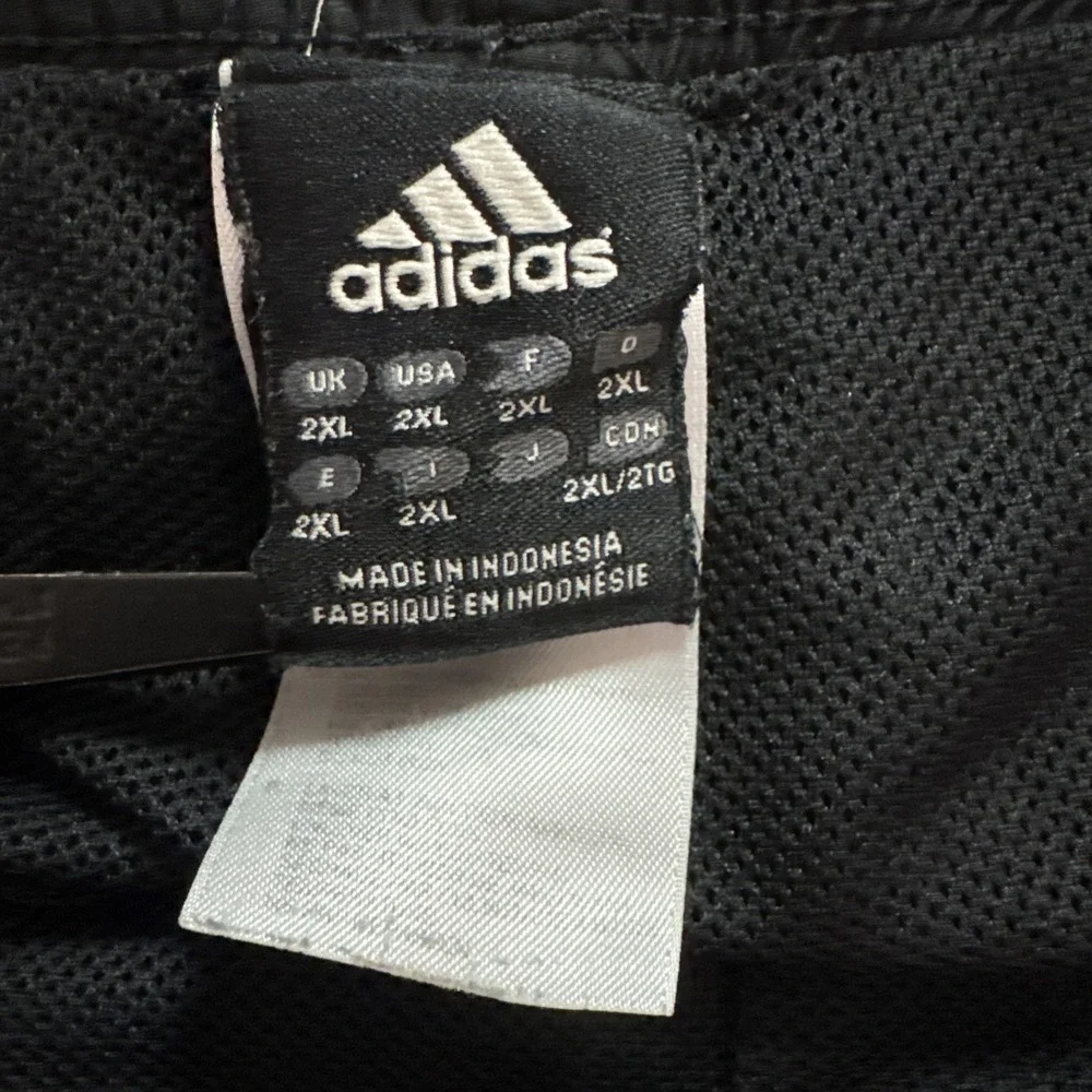 Adidas Windbreaker Track Pants Mens Sz 2XL 44x32 Black Lined Straight Athleisure